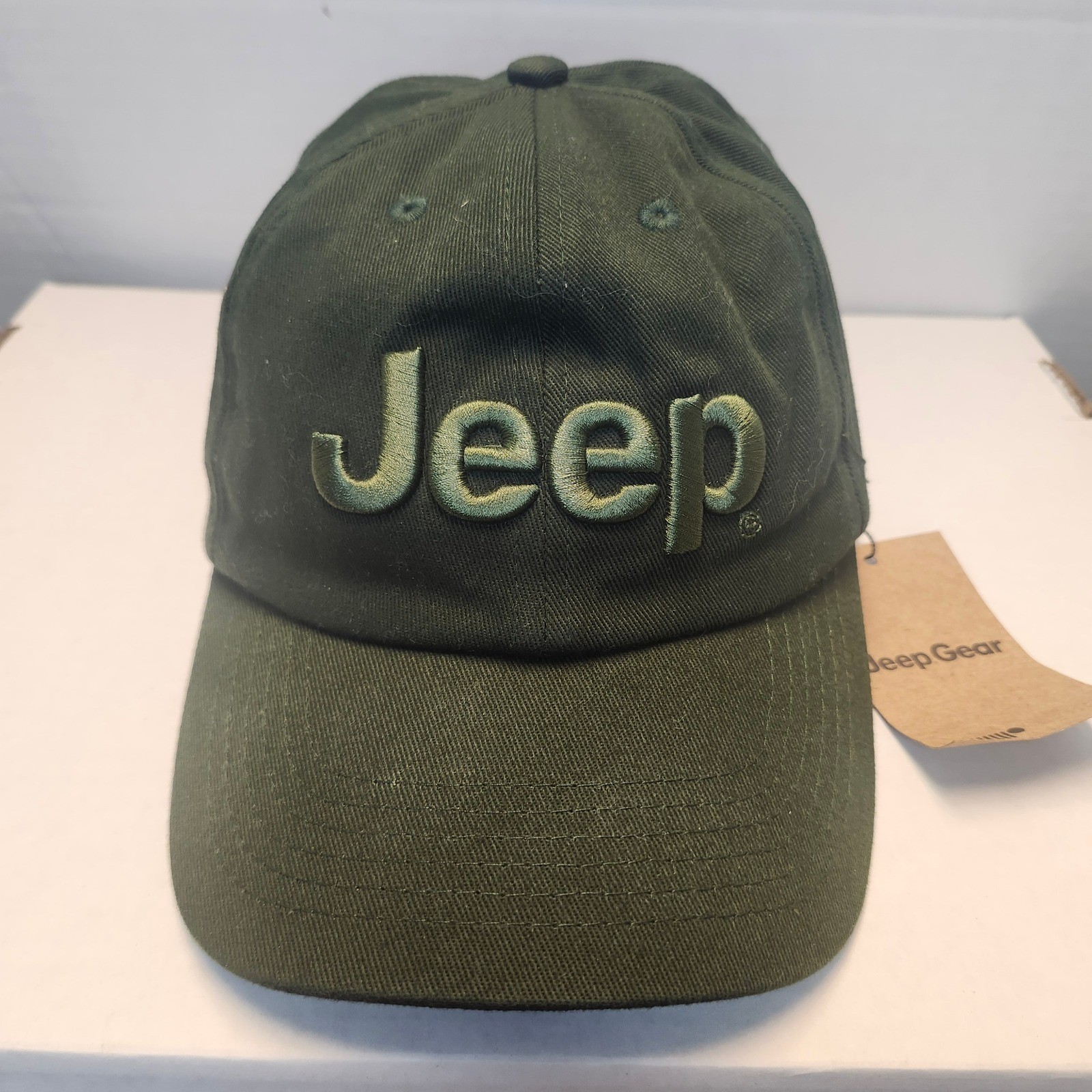 Jeep Gear Embroidered Logo Baseball Cap Hat Olive Green