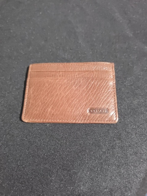COACH LEATHER Brown Leather Credit Card Case