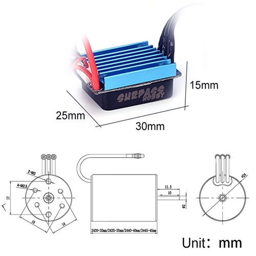 SURPASS HOBBY 7200KV Brushless Motor 25A ESC Power Combo for 1/16 1/18 RC Car - Picture 12 of 13