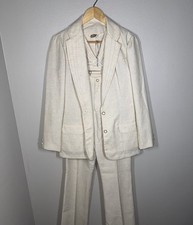 Vintage Lasso Ranch Wear Linen Blend 3pc Suit Womens Size S/M Pants 32xUnhemmed