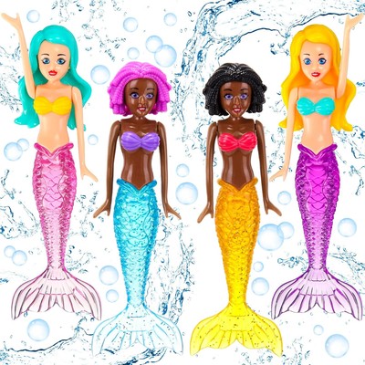 Civaner 4 Pieces Mermaid Dive Toys Bath Colorful Pool... 