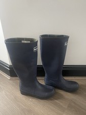 Image of Barbour Wellies Wellington Boots Navy Size 5 Brand New