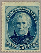 US Scott#185 Unused 1879 5c Taylor, f clear margins, no faults