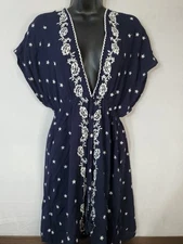 Love Tree Dress Women's Size Medium sleeveless Sheer Star Print Embroidered