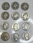 Washington Quarter Silver 25C 1940-1942 Circulated Lot of 12 Coins