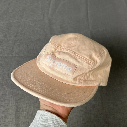 Chapeau de camp rose Supreme perforé 5 panneaux SS17 Made in USA