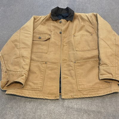 #ad #ad Vintage Guide Gear Brown Quilted Lined Chore Barn Coat Men#x27;s Size M Made in USA $34.95