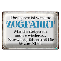 Blechschild Spruch 30X20Cm Leben Ist Wie Wie Eine Zugfahrt