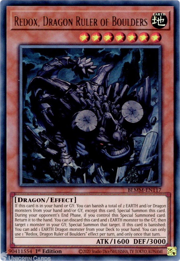 BLMM-EN117 Redox, Dragon Ruler of Boulders : Ultra Rare 1st Edition Mint YuGiOh