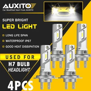 4x H7 LED Kit d'ampoules de phares Haute Basse Beam 80000LM Super Bright 6500K blanc E4EA