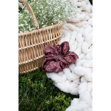 Bookish Satin Scrunchie  Rust Dragons