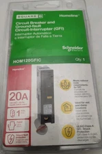 Square D 20A Ground-Fault Circuit-Interrupter (GFI) HOM120GFIC, Sealed, PKG Wear
