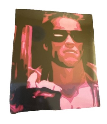 Terminator Schwarzenegger Board Mounted Print. Culural Icon 12'' x 10 vtd