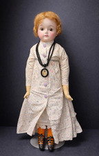 Vintage 1920s Composition Doll Cloth Body Glass Eyes 24” Antique Girl Doll