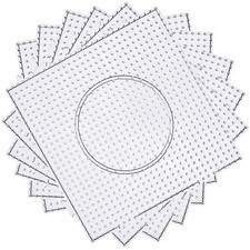HW 6PCS 5mm Fuse Beads Boards, Large Clear Pegboards Kits, with Gift 4 Lroning
