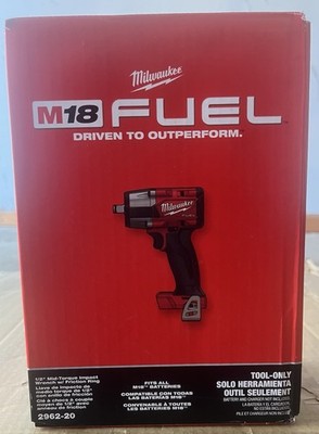 MILWAUKEE 2962-20 M18 FUEL 1/2'' MID-TORQUE IMPACT WRENCH (TOOL-ONLY) BRAND NEW.