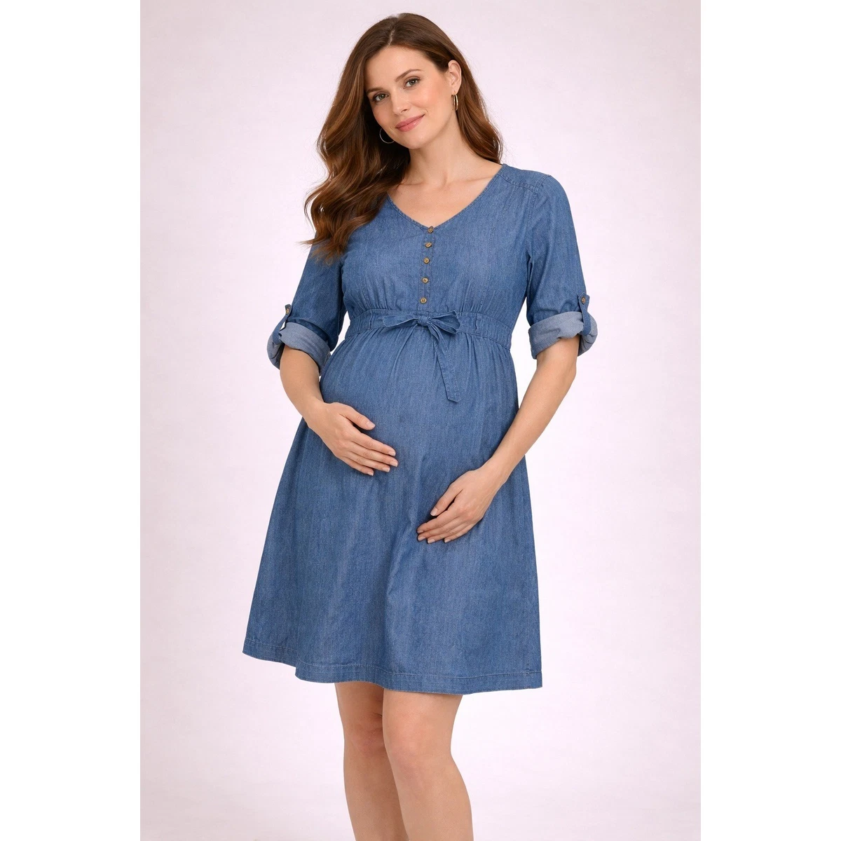 princess polly baby blue dress Easy, comfy blue denim dress for moms-to-beperfect for everyday street  style 