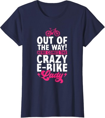 Life is Better With An E-Bike Cycling Biker Crazy Ladies' Crewneck T-Shirt