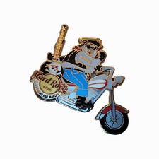 Hard Rock Cafe Cayman Island Pirate Motorcycle Skeleton Guitar Gold Trim LE500
