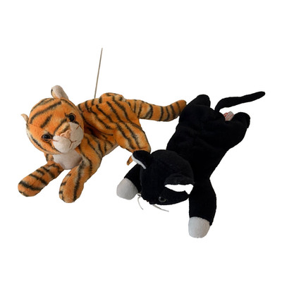 TY Beanie Babies Cat Lot of 2 Zip Black Cat India the Tiger Vintage
