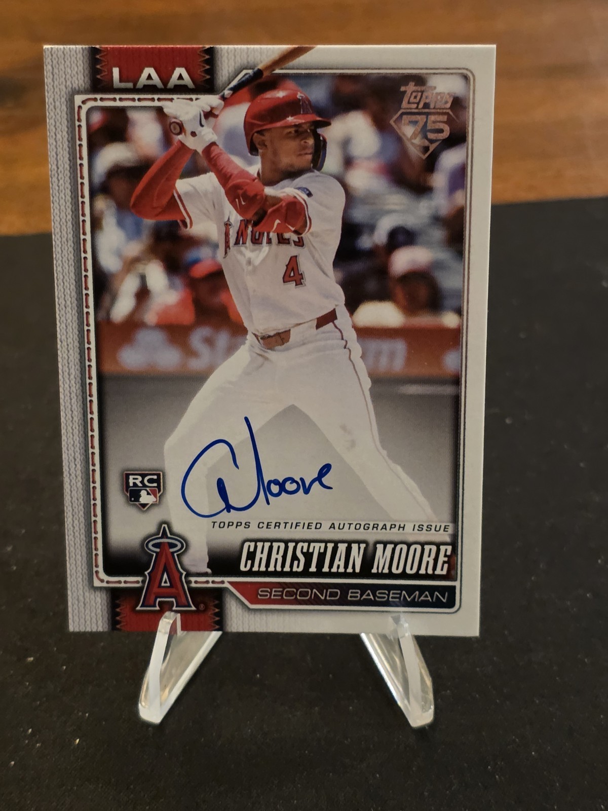 2026 Topps Series 1 Auto Christian Moore Real One #147 Angels RC Rookie
