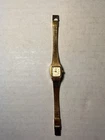 Seiko Watch Women 17mm Cream Dial Gold Tone Rectangle 5421-5029 NEEDS BATTERY