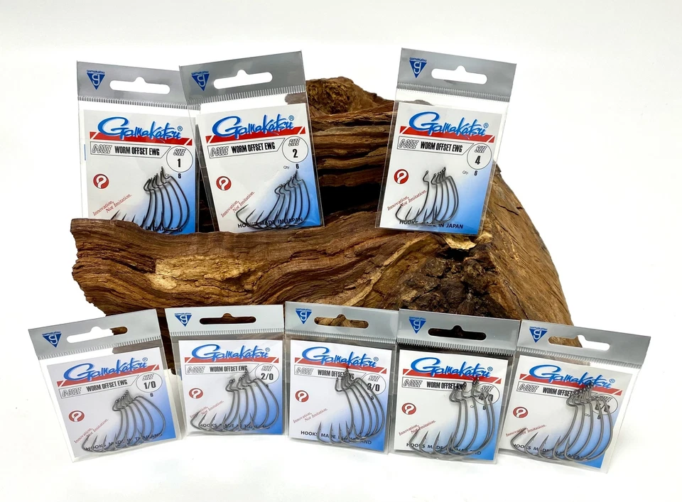 Gamakatsu Worm Offset EWG Hooks 1 2 4 1/0 2/0 3/0 4/0 5/0 Wurmhaken