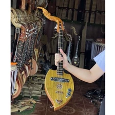 Electric Harp Guitar Phin Isarn Work Exquisite Handmade Traditional Musical Art