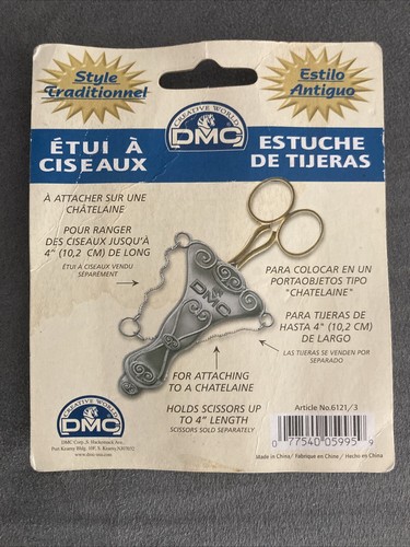 Vintage Style DMC Scherenetui mit Kette zum Anbringen an Chatelaine aus altem Lagerbestand - Bild 2 von 2