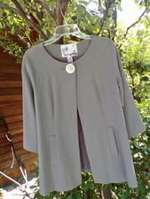 Kenzie Retro Boho Lightweight Swing Jacket Large Button 3/4 Sleeves Gray Sz6