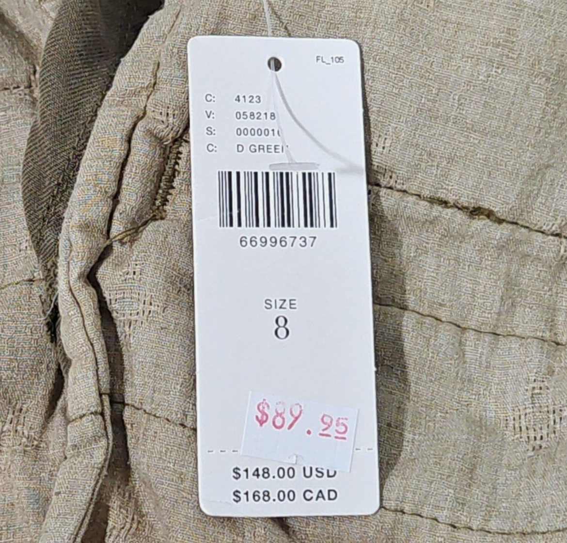 Anthropologie Cargo Pants Military Green Womens 8 NwT Silky Lycoell Material