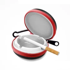 Portable Mini EVA Outdoor Travel Ashtray Round Storage Box With Cover CarAshtray