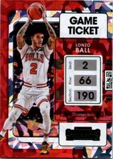 2021-22 Panini Contenders Game Ticket Green Cracked Ice #36 Lonzo Ball Bulls