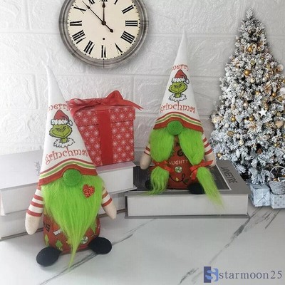 2 × Grinchmas Weihnachten Gonk Wichtel Deko Geschenk Ornament 28cm Tomte