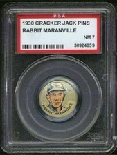 1930 PR4 Cracker Jack Pins Rabbit Maranville PSA 7 Boston Braves HOF