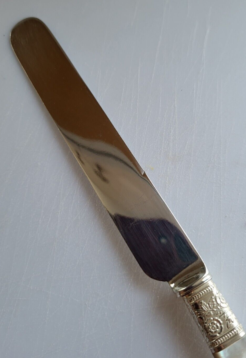 M5 Sterling Silver ヴィンテージ マザーオブパール ナイフ 10 Vintage Sterling Silver Collar Mother of Pearl Handle Knives | eBay