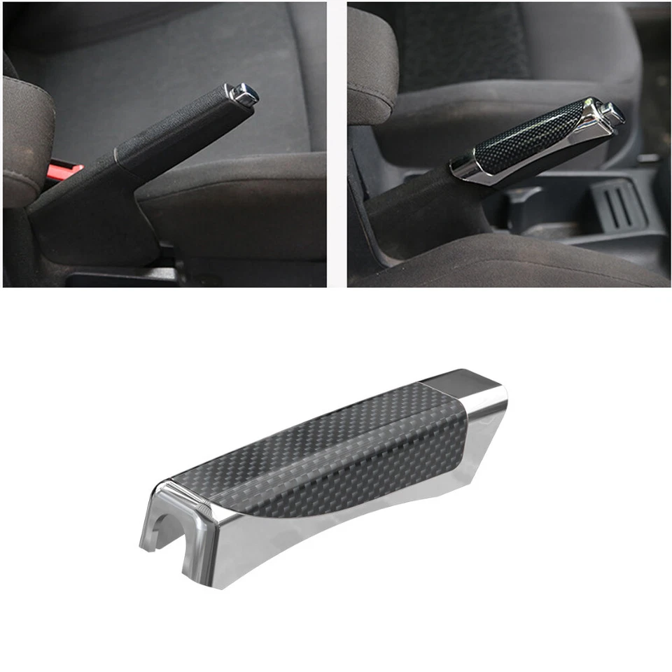 Capa protetora de freio de mão para carro decoração acessórios de carro fibra de carbono universal - Imagem 2 de 4