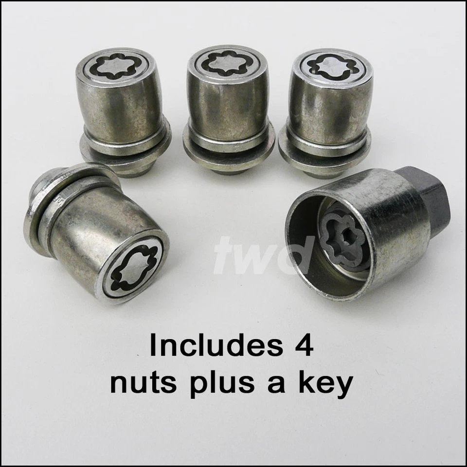 4x TUERCAS DE BLOQUEO DE RUEDA DE ALEACIÓN PARA MITSUBISHI 4x4 (M12x1.5) PERNO DE SEGURIDAD [A0e] Foto 2 de 4