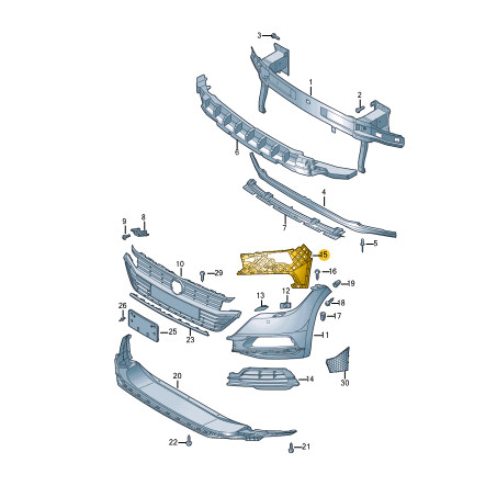 Support de pare-chocs avant droit Volkswagen Arteon 3H7 3G8807178A d'origine