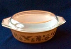 Vintage oval PYREX 045 Casserole DISH & Lid Eagle Rooster Americana 2 1/2 Qt