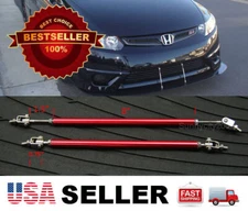 Red 8" adjustable extension Rod Bumper Lip Diffuser splitter For Toyota Lexus