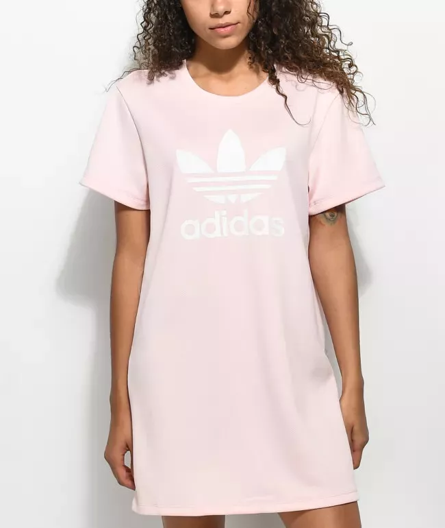 Adidas Womens Dress Pink Trefoil T-Shirt Short Sleeves Logo XS Extra Small |