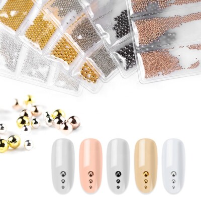 Mix sizes steel beads 3d metal nail art decoration nail accessories Jargod