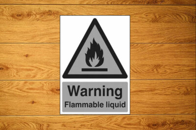 Warnschild Aufkleber Packungen für brennbare Flüssigkeiten (10-100) Sicherheitsvorsicht Vorsicht