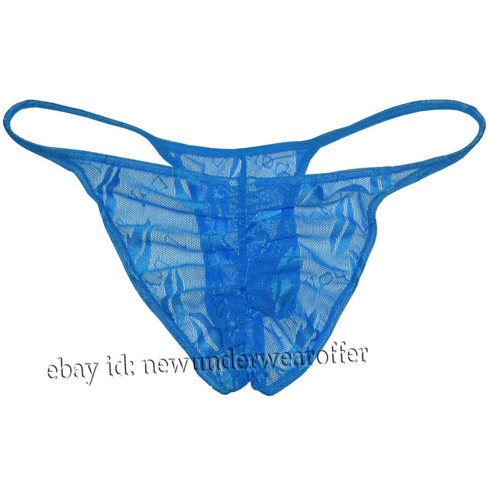 Men Cheeky Briefs See-through String Underwear Booty Ruched Swim Bikini ...