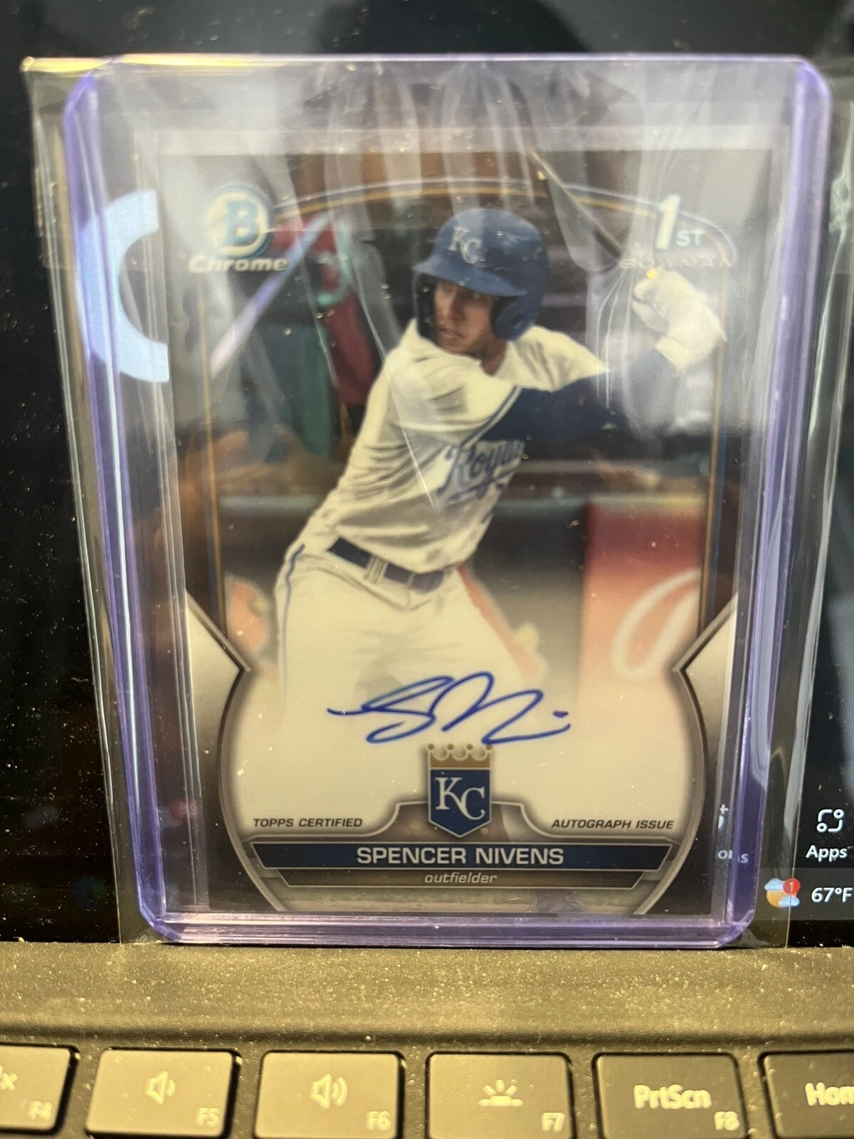 Spencer Nivens 2023 Bowman Draft Chrome BLACK REFRACTOR AUTO 1st /75 #CDASN