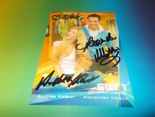 Andrea Kaiser + Alexander Mazza SAT 1 signed autograph autograph card