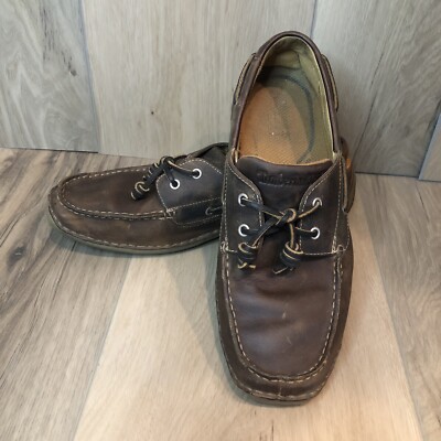 Timberland 74017 Annapolis 2 Eye MOC Toe Men's Leather Boat Shoes 9 Brown |  eBay