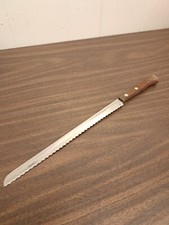 Flint Arrowhead Stainless Vanadium 9 3/8" Bread Knife Wood Handle Made in USA