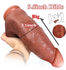 Silicone HUGE Dildo Realistic Dong Thick Big Penis Anal G-spot Sex Toy Women Men